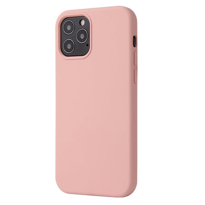 For iPhone 12 / 12 Pro Solid Color Liquid Silicone Shockproof Protective Case(Sakura Pink) by buy2fix