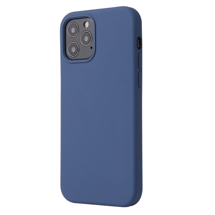 For iPhone 12 / 12 Pro Solid Color Liquid Silicone Shockproof Protective Case(Diamond Blue) by buy2fix