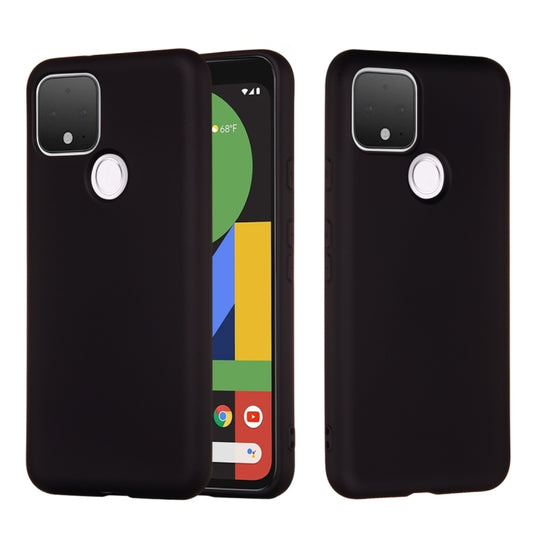 For Google Pixel 5 Pure Color Liquid Silicone Shockproof Full Coverage Case(Black) - Google Cases by buy2fix | Online Shopping UK | buy2fix