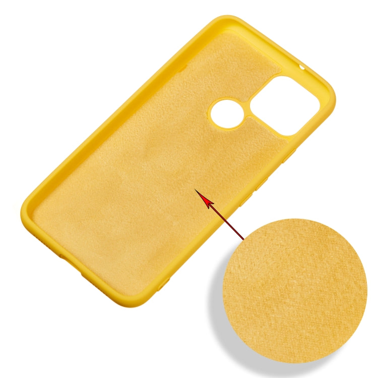 For Google Pixel 5 Pure Color Liquid Silicone Shockproof Full Coverage Case(Yellow) - Google Cases by buy2fix | Online Shopping UK | buy2fix