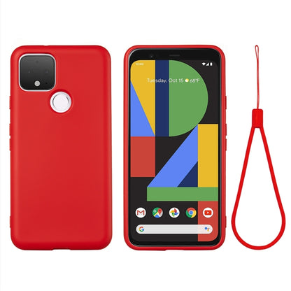 For Google Pixel 5 Pure Color Liquid Silicone Shockproof Full Coverage Case(Red) - Google Cases by buy2fix | Online Shopping UK | buy2fix