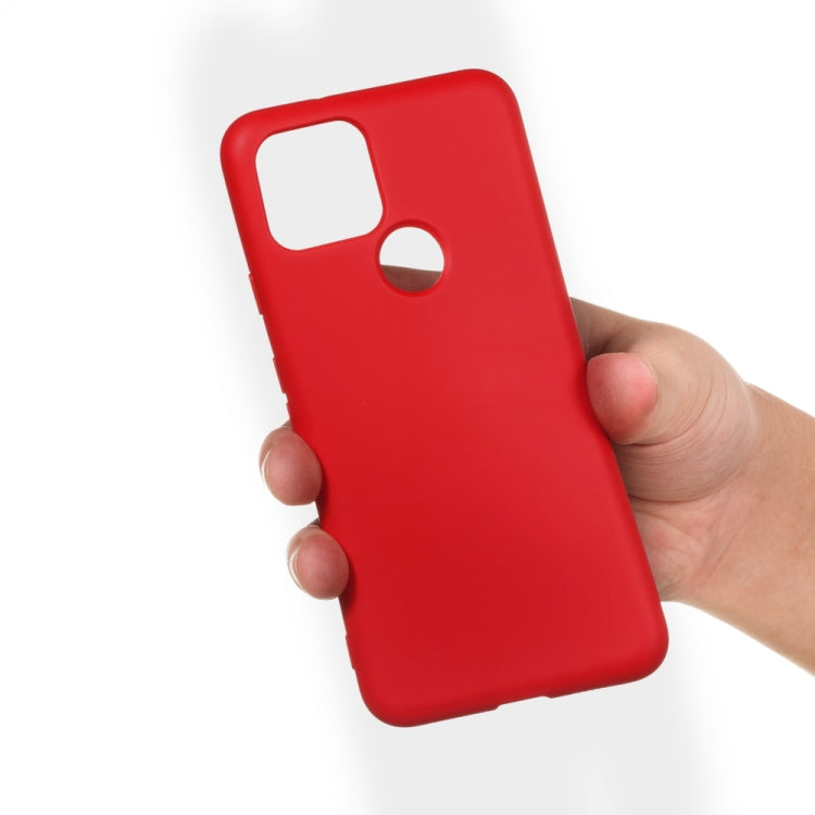 For Google Pixel 5 Pure Color Liquid Silicone Shockproof Full Coverage Case(Red) - Google Cases by buy2fix | Online Shopping UK | buy2fix