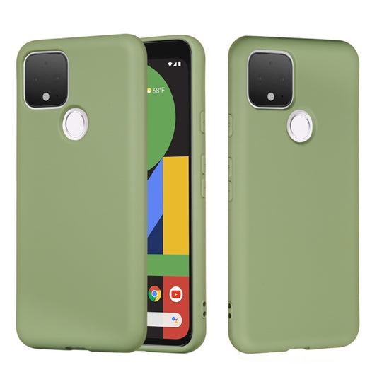 For Google Pixel 5 Pure Color Liquid Silicone Shockproof Full Coverage Case(Green) - Google Cases by buy2fix | Online Shopping UK | buy2fix