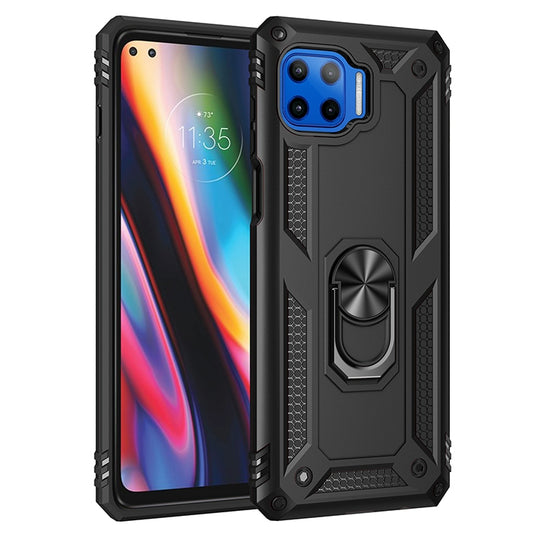 For Motorola Moto G 5G Plus Shockproof TPU + PC Protective Case with 360 Degree Rotating Holder(Black) - Motorola Cases by buy2fix | Online Shopping UK | buy2fix