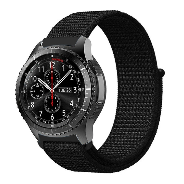 For Samsung Galaxy Watch 42mm Nylon Braided Watch Band(Dark Black) - Watch Bands by buy2fix | Online Shopping UK | buy2fix