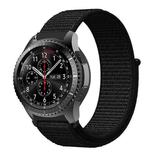 For Samsung Galaxy Watch 42mm Nylon Braided Watch Band(Dark Black) - Watch Bands by buy2fix | Online Shopping UK | buy2fix