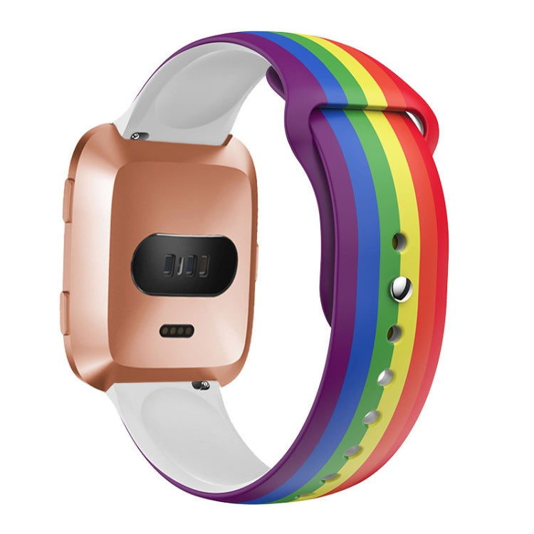 For Fitbit Versa 2 / Lite 22mm Reverse Buckle Printed Silicone Watch Band(Colorful Jellyfish) - Watch Bands by buy2fix | Online Shopping UK | buy2fix
