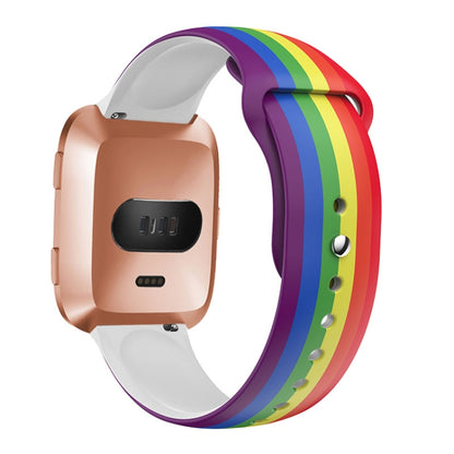 For Fitbit Versa 2 / Lite 22mm Reverse Buckle Printed Silicone Watch Band(Colorful Jellyfish) - Watch Bands by buy2fix | Online Shopping UK | buy2fix