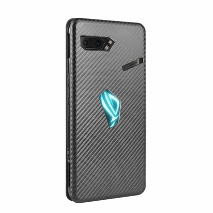 For Asus ROG Phone II Carbon Fiber Texture Horizontal Flip TPU + PC + PU Leather Case with Card Slot(Black) - ASUS Cases by buy2fix | Online Shopping UK | buy2fix
