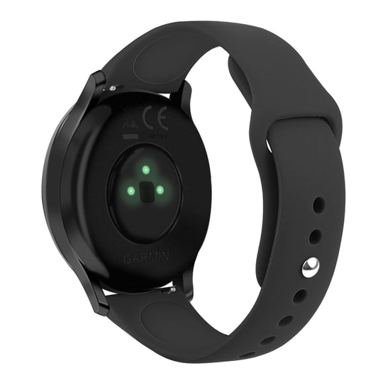 For Garmin Vivoactive 3 / Vivomove HR Solid Color Reverse Buckle Silicone Watch Band, Size: Small Code(Black) - Watch Bands by buy2fix | Online Shopping UK | buy2fix
