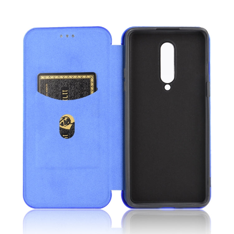 For OnePlus 8 Carbon Fiber Texture Horizontal Flip TPU + PC + PU Leather Case with Card Slot(Blue) - OnePlus Cases by buy2fix | Online Shopping UK | buy2fix