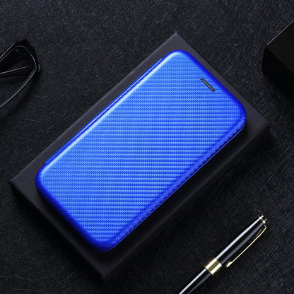 For OnePlus 8 Carbon Fiber Texture Horizontal Flip TPU + PC + PU Leather Case with Card Slot(Blue) - OnePlus Cases by buy2fix | Online Shopping UK | buy2fix