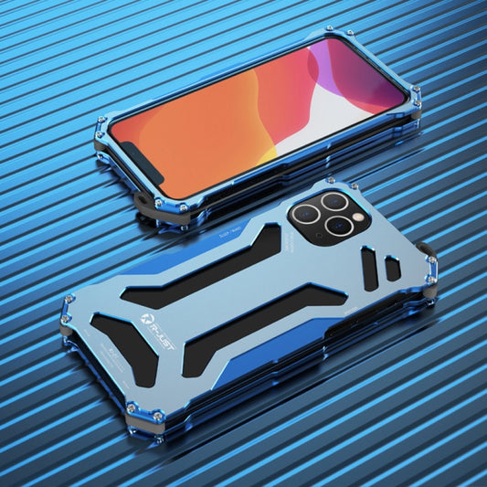 For iPhone 12 Pro Max R-JUST Shockproof Armor Metal Protective Case(Blue) - iPhone 12 Pro Max Cases by R-JUST | Online Shopping UK | buy2fix