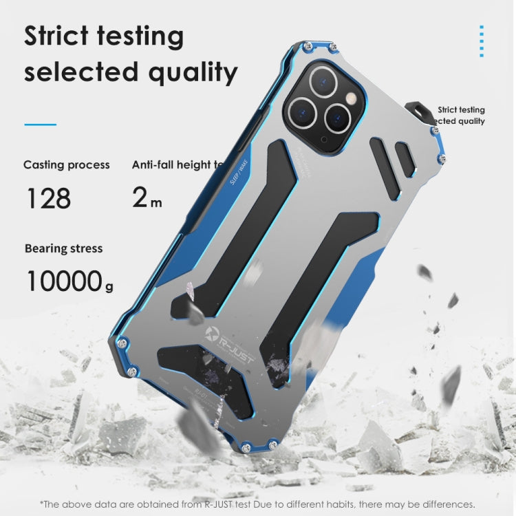 For iPhone 12 Pro Max R-JUST Shockproof Armor Metal Protective Case(Blue) - iPhone 12 Pro Max Cases by R-JUST | Online Shopping UK | buy2fix