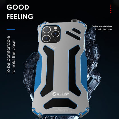 For iPhone 12 Pro Max R-JUST Shockproof Armor Metal Protective Case(Blue) - iPhone 12 Pro Max Cases by R-JUST | Online Shopping UK | buy2fix