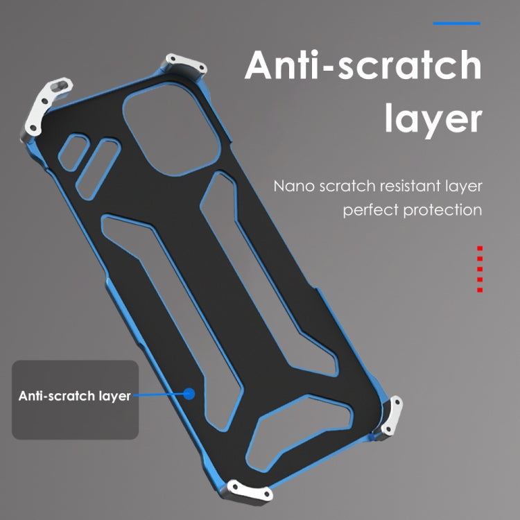 For iPhone 12 Pro Max R-JUST Shockproof Armor Metal Protective Case(Blue) - iPhone 12 Pro Max Cases by R-JUST | Online Shopping UK | buy2fix