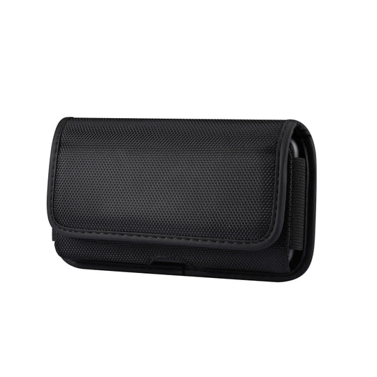 Durable Oxford Cloth Horizontal Plate Hanging Waist Phone Waist Pack Leather Case with Card Slot, Suitable for 6.9-7.2 inch Smartphones(Black) - Universal Leather Case by buy2fix | Online Shopping UK | buy2fix