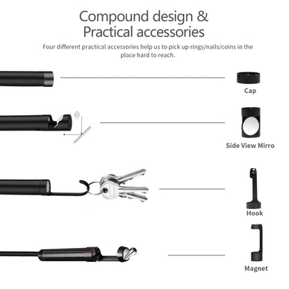 5.5mm 1080P IP68 Waterproof 4.3 inch Screen Single Camera Digital Endoscope, Line Length:2m -  by buy2fix | Online Shopping UK | buy2fix