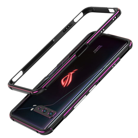 For ASUS ROG Phone 3 ZS661KS Aluminum Alloy Shockproof Protective Bumper Frame(Black Purple) - ASUS Cases by buy2fix | Online Shopping UK | buy2fix