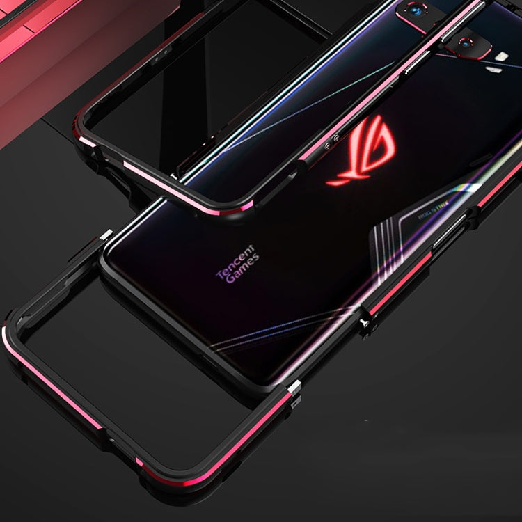 For ASUS ROG Phone 3 ZS661KS Aluminum Alloy Shockproof Protective Bumper Frame(Black Purple) - ASUS Cases by buy2fix | Online Shopping UK | buy2fix