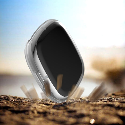 For Fitbit Versa 3 / Versa Sense Plating Full Package TPU Protective Case(Transparent) - Watch Cases by buy2fix | Online Shopping UK | buy2fix