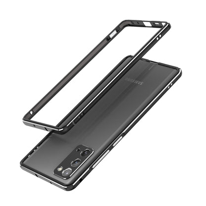 For Samsung Galaxy Note20 Ultra Aluminum Alloy Shockproof Protective Bumper Frame(Black Silver) by buy2fix