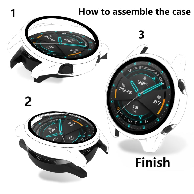 For Huawei Watch GT2 42mm 2 in 1 Tempered Glass Screen Protector + Fully Plating PC Case(Fink) by buy2fix