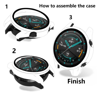 For Huawei Watch GT2 42mm 2 in 1 Tempered Glass Screen Protector + Fully Plating PC Case(Fink) by buy2fix