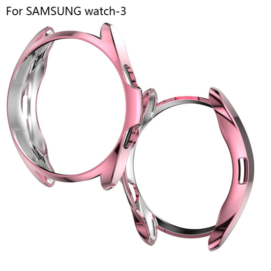 For Samsung Galaxy Watch 3 41mm Electroplating Hollow Half-pack TPU Protective Case(Fink) - Watch Cases by ENKAY | Online Shopping UK | buy2fix