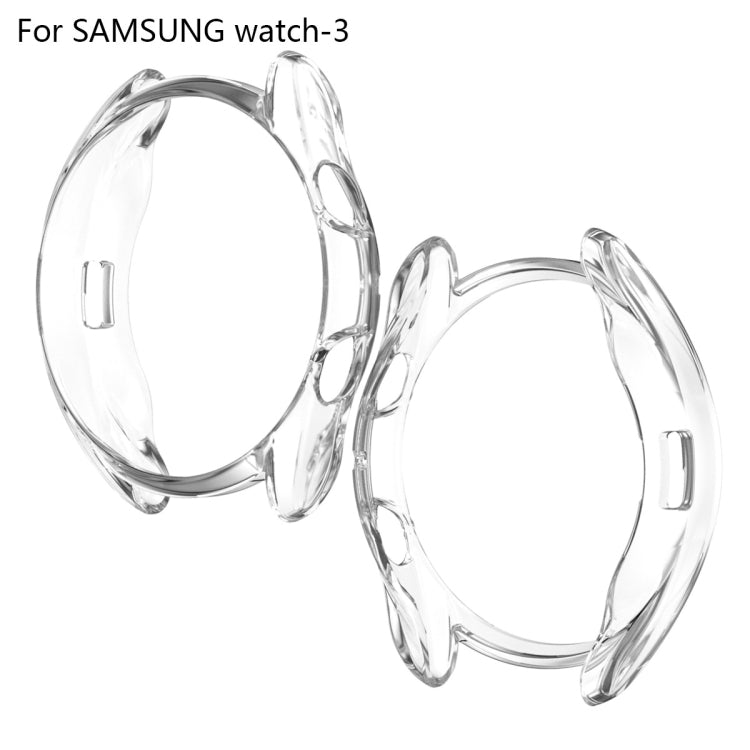 For Samsung Galaxy Watch 3 41mm Electroplating Hollow Half-pack TPU Protective Case(Transparent) - Watch Cases by ENKAY | Online Shopping UK | buy2fix