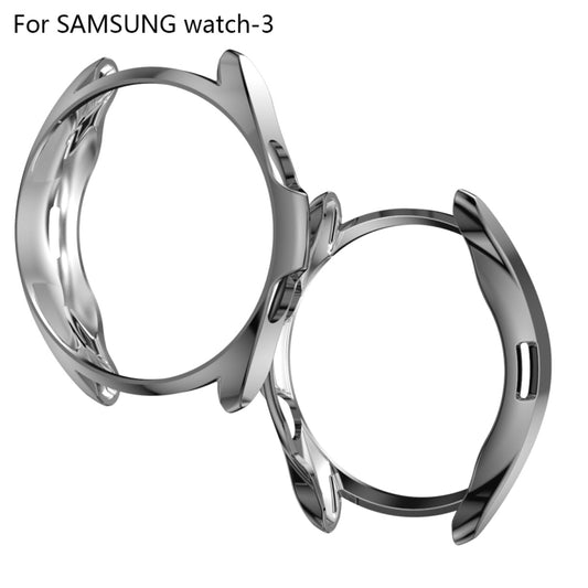 For Samsung Galaxy Watch 3 41mm Electroplating Hollow Half-pack TPU Protective Case(Gray) - Watch Cases by ENKAY | Online Shopping UK | buy2fix