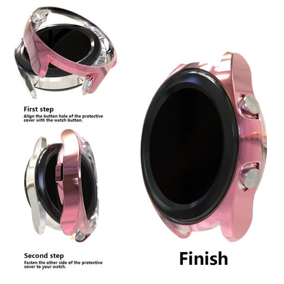 For Samsung Galaxy Watch 3 45mm Electroplating Hollow Half-pack TPU Protective Case(Fink) - Watch Cases by ENKAY | Online Shopping UK | buy2fix