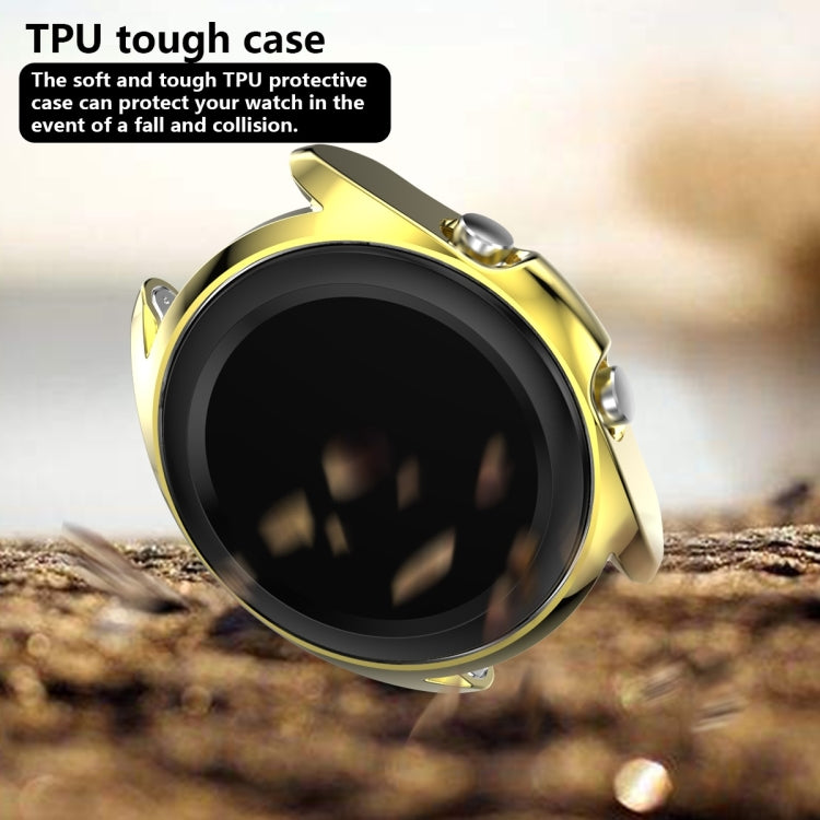 For Samsung Galaxy Watch 3 45mm Electroplating Hollow Half-pack TPU Protective Case(Golden) - Watch Cases by ENKAY | Online Shopping UK | buy2fix