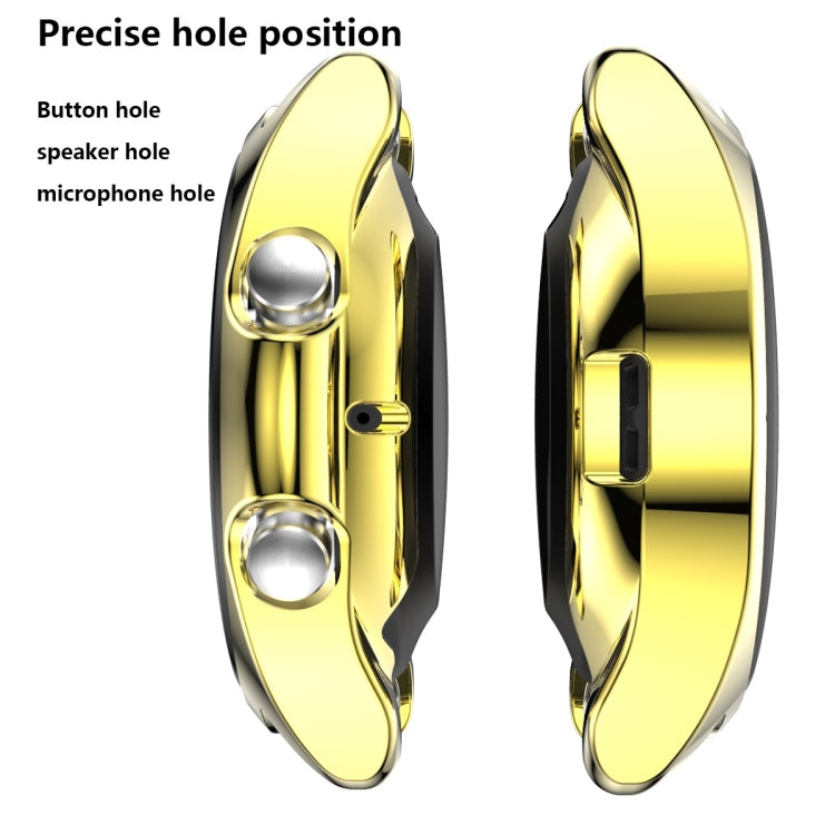 For Samsung Galaxy Watch 3 45mm Electroplating Hollow Half-pack TPU Protective Case(Golden) - Watch Cases by ENKAY | Online Shopping UK | buy2fix
