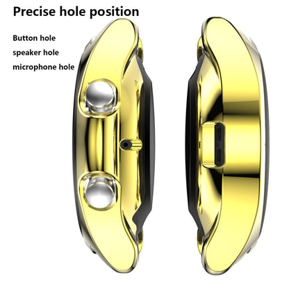 For Samsung Galaxy Watch 3 45mm Electroplating Hollow Half-pack TPU Protective Case(Golden) - Watch Cases by ENKAY | Online Shopping UK | buy2fix