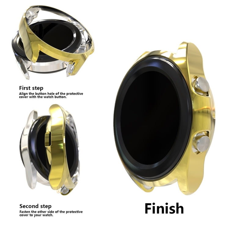 For Samsung Galaxy Watch 3 45mm Electroplating Hollow Half-pack TPU Protective Case(Golden) - Watch Cases by ENKAY | Online Shopping UK | buy2fix
