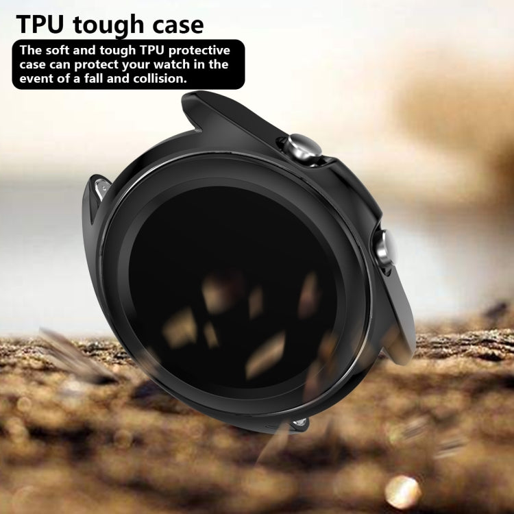 For Samsung Galaxy Watch 3 45mm Electroplating Hollow Half-pack TPU Protective Case(Black) - Watch Cases by ENKAY | Online Shopping UK | buy2fix