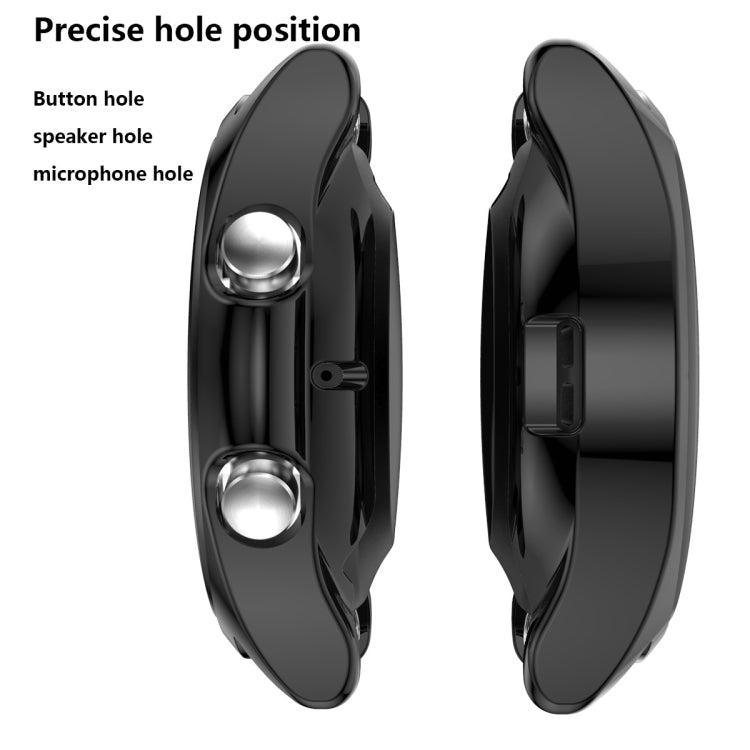 For Samsung Galaxy Watch 3 45mm Electroplating Hollow Half-pack TPU Protective Case(Black) - Watch Cases by ENKAY | Online Shopping UK | buy2fix