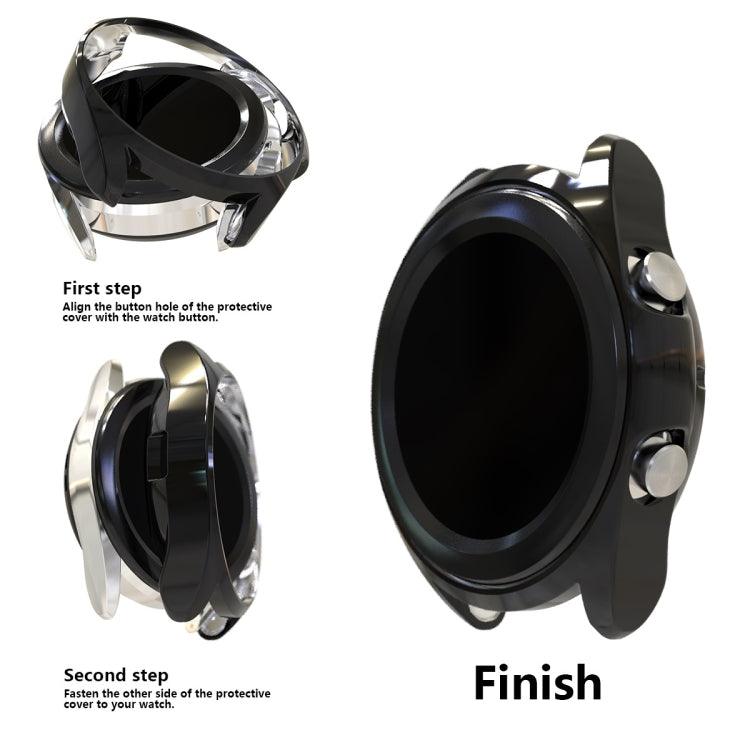 For Samsung Galaxy Watch 3 45mm Electroplating Hollow Half-pack TPU Protective Case(Black) - Watch Cases by ENKAY | Online Shopping UK | buy2fix