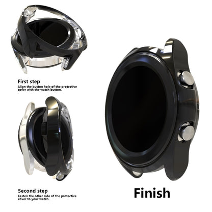 For Samsung Galaxy Watch 3 45mm Electroplating Hollow Half-pack TPU Protective Case(Black) - Watch Cases by ENKAY | Online Shopping UK | buy2fix