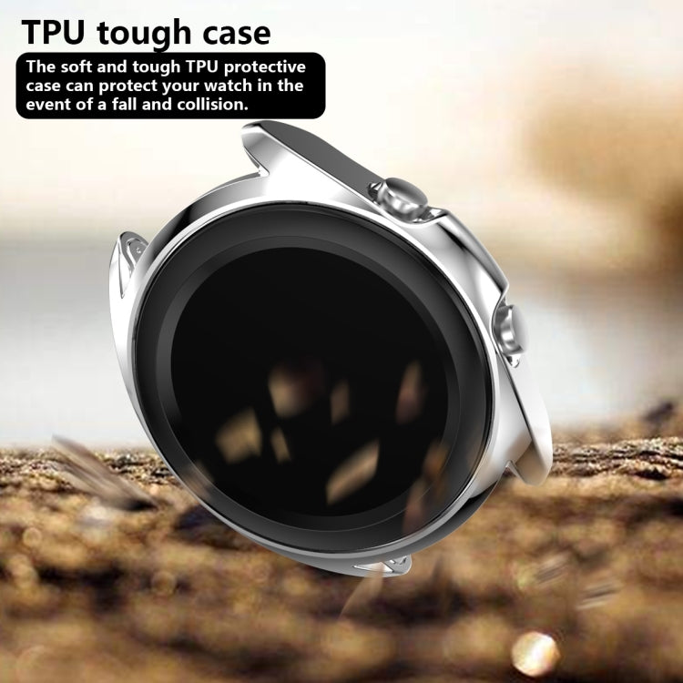 For Samsung Galaxy Watch 3 45mm Electroplating Hollow Half-pack TPU Protective Case(Silver) - Watch Cases by ENKAY | Online Shopping UK | buy2fix