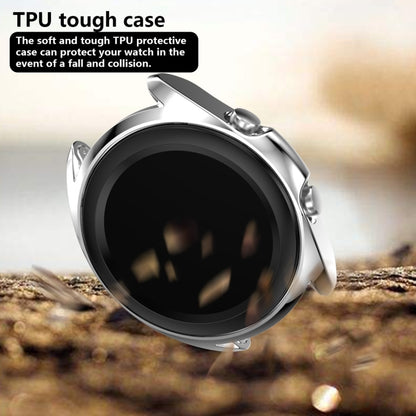 For Samsung Galaxy Watch 3 45mm Electroplating Hollow Half-pack TPU Protective Case(Silver) - Watch Cases by ENKAY | Online Shopping UK | buy2fix