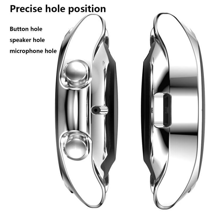 For Samsung Galaxy Watch 3 45mm Electroplating Hollow Half-pack TPU Protective Case(Silver) - Watch Cases by ENKAY | Online Shopping UK | buy2fix