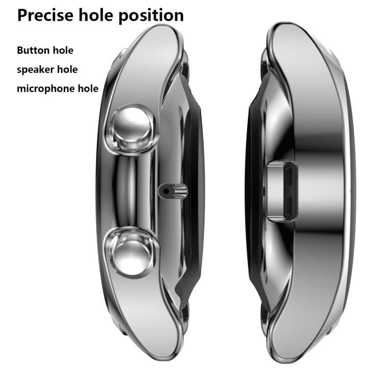 For Samsung Galaxy Watch 3 45mm Electroplating Hollow Half-pack TPU Protective Case(Gray) - Watch Cases by ENKAY | Online Shopping UK | buy2fix