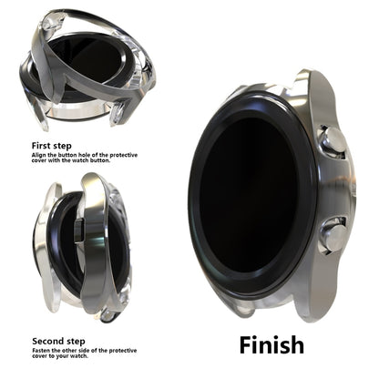 For Samsung Galaxy Watch 3 45mm Electroplating Hollow Half-pack TPU Protective Case(Gray) - Watch Cases by ENKAY | Online Shopping UK | buy2fix