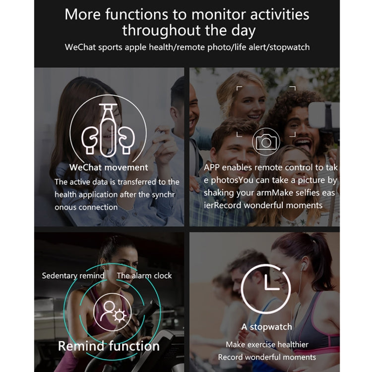 S18 1.3 inch TFT Screen IP67 Waterproof Smart Watch Bracelet, Support Sleep Monitor / Heart Rate Monitor / Blood Pressure Monitoring(Black Yellow) by buy2fix