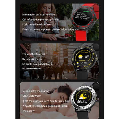 S18 1.3 inch TFT Screen IP67 Waterproof Smart Watch Bracelet, Support Sleep Monitor / Heart Rate Monitor / Blood Pressure Monitoring(Black Yellow) by buy2fix