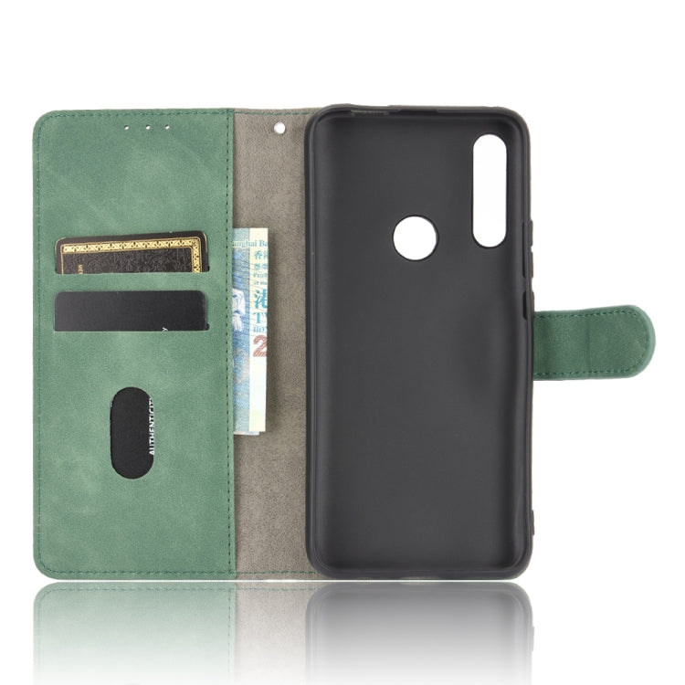 For Huawei P smart Z / Y9 Prime (2019) Solid Color Skin Feel Magnetic Buckle Horizontal Flip Calf Texture PU Leather Case with Holder & Card Slots & Wallet(Green) - Huawei Cases by buy2fix | Online Shopping UK | buy2fix