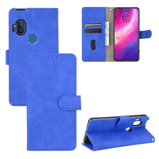 For Motorola Moto One Hyper Solid Color Skin Feel Magnetic Buckle Horizontal Flip Calf Texture PU Leather Case with Holder & Card Slots & Wallet(Blue) - Motorola Cases by buy2fix | Online Shopping UK | buy2fix