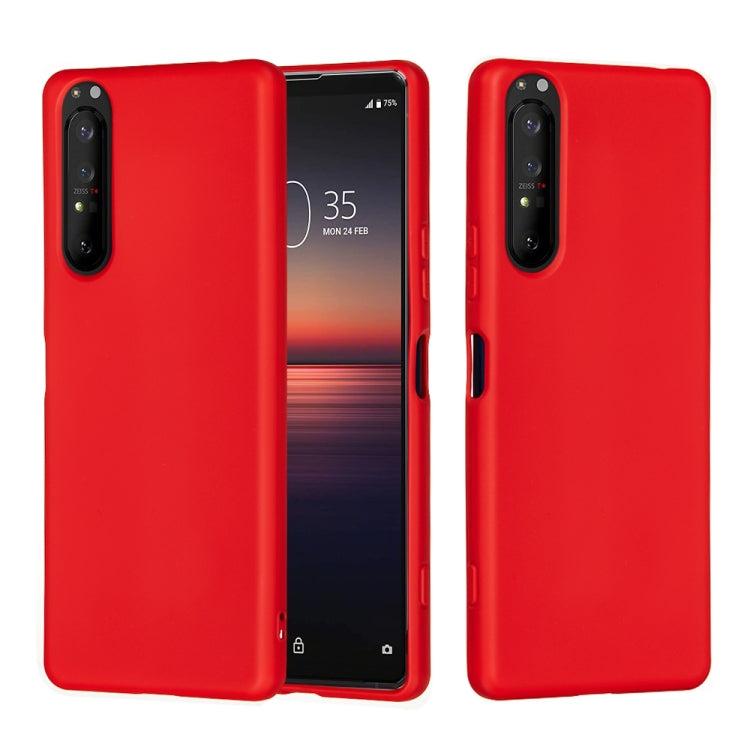 For Sony Xperia 5 Plus / Xperia 1 II Solid Color Liquid Silicone Dropproof Full Coverage Protective Case(Red) by buy2fix